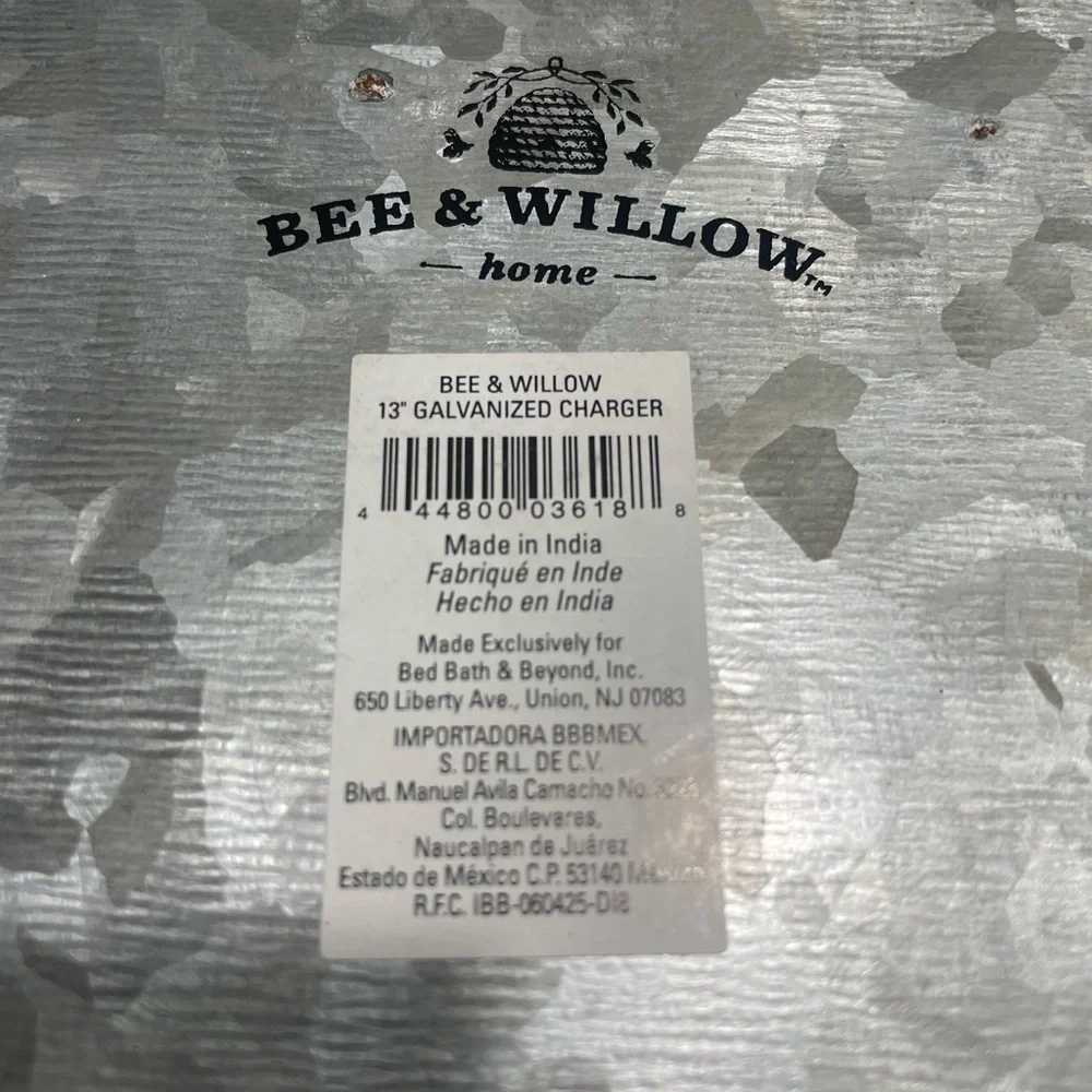 Galvanized Metal Charger Plate - Picture 3 of 3